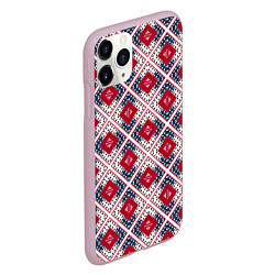 Чехол iPhone 11 Pro матовый Красно-синий плед -клетка, цвет: 3D-розовый — фото 2