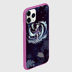 Чехол iPhone 11 Pro матовый Genshin Impact - Аяка, цвет: 3D-фиолетовый — фото 2