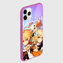 Чехол iPhone 11 Pro матовый Genshin Impact, цвет: 3D-фиолетовый — фото 2