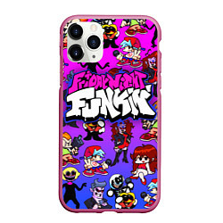 Чехол iPhone 11 Pro матовый FRIDAY NIGHT FUNKIN ГЕРОИ, цвет: 3D-малиновый