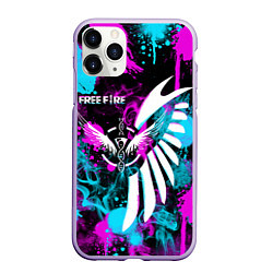 Чехол iPhone 11 Pro матовый FREE FIRE NEON, цвет: 3D-светло-сиреневый