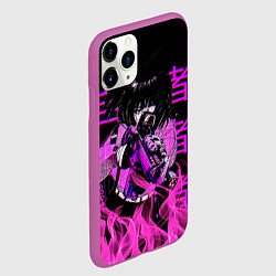 Чехол iPhone 11 Pro матовый Аниме Девушка Киберпанк, цвет: 3D-фиолетовый — фото 2
