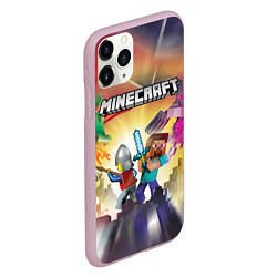 Чехол iPhone 11 Pro матовый MINECRAFT МАЙНКРАФТ Z, цвет: 3D-розовый — фото 2