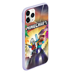 Чехол iPhone 11 Pro матовый MINECRAFT МАЙНКРАФТ Z, цвет: 3D-светло-сиреневый — фото 2