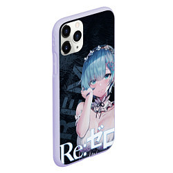 Чехол iPhone 11 Pro матовый Рем Re:Zero, цвет: 3D-светло-сиреневый — фото 2