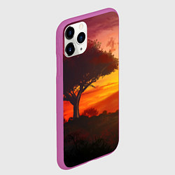 Чехол iPhone 11 Pro матовый СОЛНЦЕ НАД АФРИКОЙ, цвет: 3D-фиолетовый — фото 2