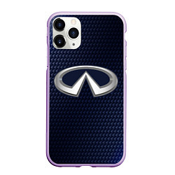 Чехол iPhone 11 Pro матовый Инфинити - Карбон, цвет: 3D-сиреневый