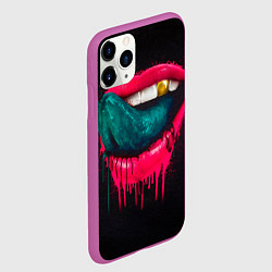 Чехол iPhone 11 Pro матовый Ядовитый поцелуй, цвет: 3D-фиолетовый — фото 2