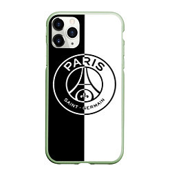 Чехол iPhone 11 Pro матовый ФК ПСЖ PSG BLACK & WHITE, цвет: 3D-салатовый