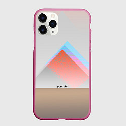 Чехол iPhone 11 Pro матовый Пустынный мираж, цвет: 3D-малиновый