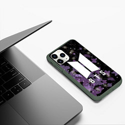 Чехол iPhone 11 Pro матовый BTS BUTTERFLIES БАБОЧКИ, цвет: 3D-темно-зеленый — фото 2