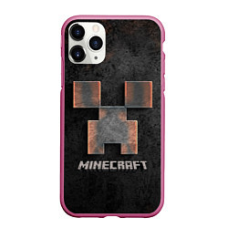 Чехол iPhone 11 Pro матовый MINECRAFT TEXTURE IRON, цвет: 3D-малиновый