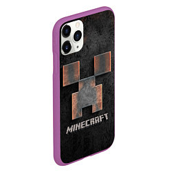 Чехол iPhone 11 Pro матовый MINECRAFT TEXTURE IRON, цвет: 3D-фиолетовый — фото 2