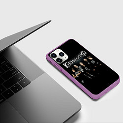 Чехол iPhone 11 Pro матовый Рок группа Кукрыниксы, цвет: 3D-фиолетовый — фото 2