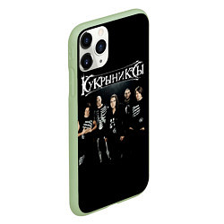 Чехол iPhone 11 Pro матовый Рок группа Кукрыниксы, цвет: 3D-салатовый — фото 2