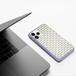 Чехол iPhone 11 Pro матовый Fuck паттерн светлый, цвет: 3D-светло-сиреневый — фото 2