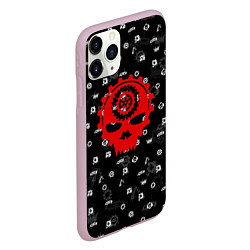 Чехол iPhone 11 Pro матовый GEARS OF WAR ПАТТЕРН ШЕСТЕРЕНКИ Z, цвет: 3D-розовый — фото 2
