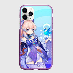 Чехол iPhone 11 Pro матовый Genshin Impact, Кокоми, цвет: 3D-фиолетовый