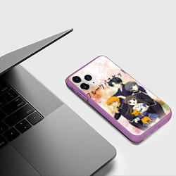 Чехол iPhone 11 Pro матовый Корзинка фруктов персонажи, цвет: 3D-фиолетовый — фото 2