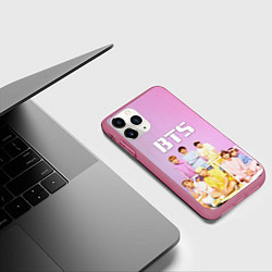 Чехол iPhone 11 Pro матовый BTS, цвет: 3D-малиновый — фото 2
