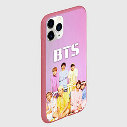 Чехол iPhone 11 Pro матовый BTS, цвет: 3D-малиновый — фото 2