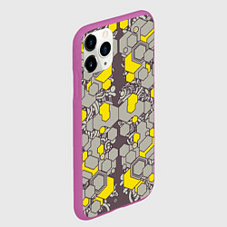 Чехол iPhone 11 Pro матовый Абстракция киберпанк, цвет: 3D-фиолетовый — фото 2