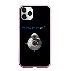 Чехол iPhone 11 Pro матовый SpaceX Dragon 2, цвет: 3D-розовый