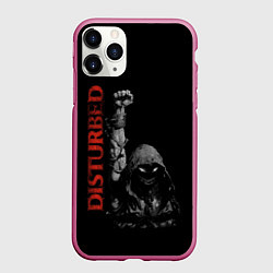 Чехол iPhone 11 Pro матовый DISTURBED, цвет: 3D-малиновый