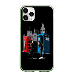 Чехол iPhone 11 Pro матовый Шерлок х Доктор, цвет: 3D-салатовый