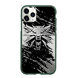Чехол iPhone 11 Pro матовый THE WITCHER LOGO STEEL, цвет: 3D-темно-зеленый