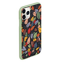 Чехол iPhone 11 Pro матовый Рисованная Осень, цвет: 3D-салатовый — фото 2