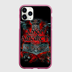 Чехол iPhone 11 Pro матовый Amon Amarth, цвет: 3D-малиновый