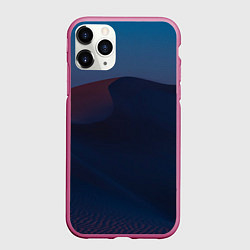 Чехол iPhone 11 Pro матовый Ночная пустыня дюна на рассвете, цвет: 3D-малиновый