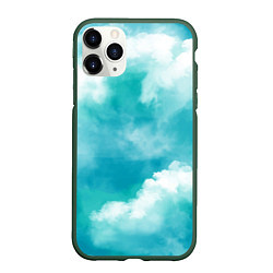 Чехол iPhone 11 Pro матовый Голубое Небо Blue Sky Z, цвет: 3D-темно-зеленый