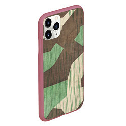 Чехол iPhone 11 Pro матовый Камуфляж хаки армейский, цвет: 3D-малиновый — фото 2