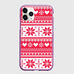 Чехол iPhone 11 Pro матовый Новогодний уют, цвет: 3D-фиолетовый