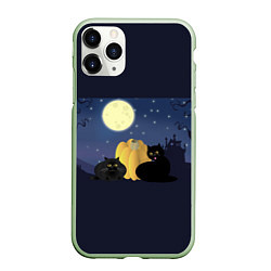 Чехол iPhone 11 Pro матовый Котострашилка, цвет: 3D-салатовый