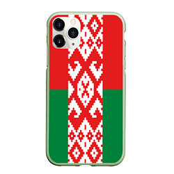 Чехол iPhone 11 Pro матовый Белоруссия, цвет: 3D-салатовый