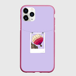 Чехол iPhone 11 Pro матовый Снимок, цвет: 3D-малиновый