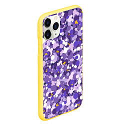 Чехол iPhone 11 Pro матовый Анютины глазки узор, цвет: 3D-желтый — фото 2