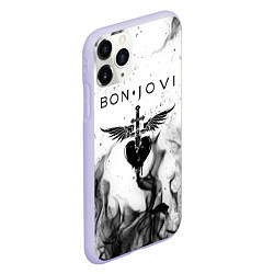 Чехол iPhone 11 Pro матовый BON JOVI HEART СЕРДЦЕ, цвет: 3D-светло-сиреневый — фото 2
