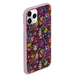 Чехол iPhone 11 Pro матовый День Рождения, цвет: 3D-розовый — фото 2