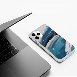 Чехол iPhone 11 Pro матовый Волны океана, цвет: 3D-белый — фото 2