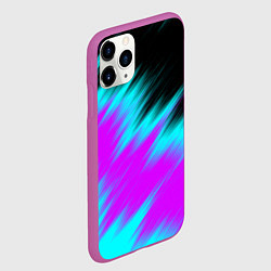 Чехол iPhone 11 Pro матовый НЕОНОВЫЕ ПОЛОСЫ И НИЧЕГО ЛИШНЕГО NEON STRIPES, цвет: 3D-фиолетовый — фото 2