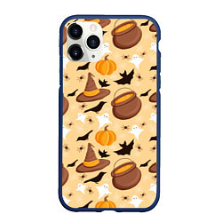 Чехол iPhone 11 Pro матовый Хеллоуин у ведьмы, цвет: 3D-тёмно-синий