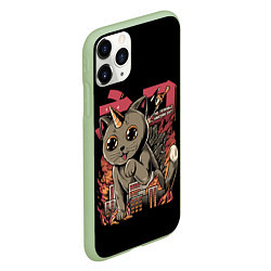 Чехол iPhone 11 Pro матовый АНИМЕ КОТ-ЕДИНОРОЖЕК, цвет: 3D-салатовый — фото 2