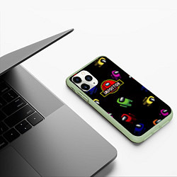 Чехол iPhone 11 Pro матовый Among Us Impostor, цвет: 3D-салатовый — фото 2