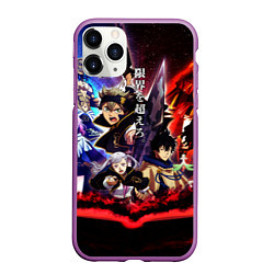 Чехол iPhone 11 Pro матовый Черный клевер герои и вселенная Аста Юно, цвет: 3D-фиолетовый