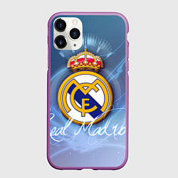 Чехол iPhone 11 Pro матовый FC РЕАЛ МАДРИД, цвет: 3D-фиолетовый