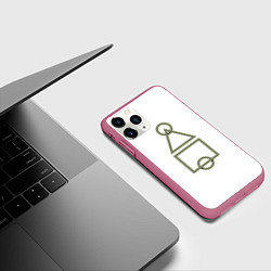 Чехол iPhone 11 Pro матовый Игра в кальмара, цвет: 3D-малиновый — фото 2